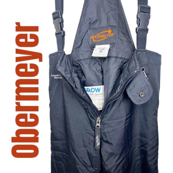OBERMEYER Unisex I-Grow Snow Ski Bib Overalls Black, Size 8 (Kids) - Picture 5 of 14